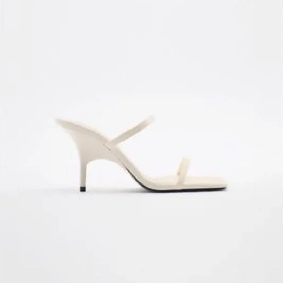 Zara white heeled sandals cheap